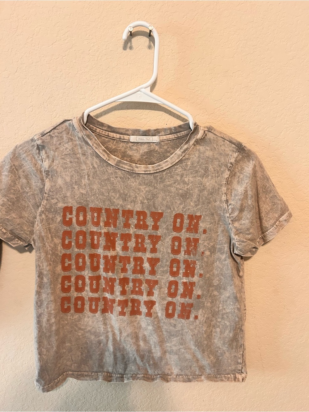 Full Tilt Brown Stonewash 'Country On' Graphic Tee